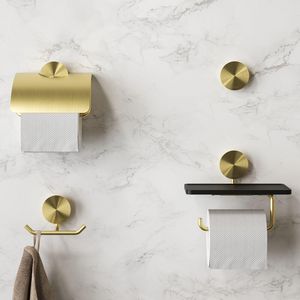 Closetrolhouder enkel zonder klep met planchet Gold OPAL