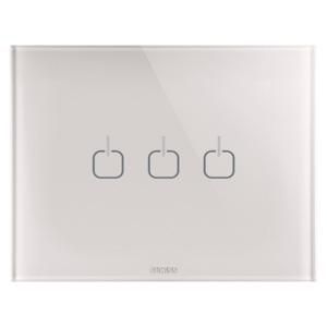 ICE TOUCH PLATE-IN GLASS-3 SYMBOLS-NATURAL BEIGE-CHO