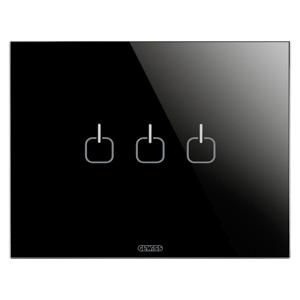 ICE TOUCH PLATE-IN GLASS-3 SYMBOLS-BLACK-CHORUSMART