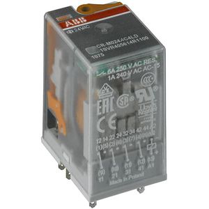 Insteekrelais A1-A2=230vac 4 c/o 250v/6a led VVE=10