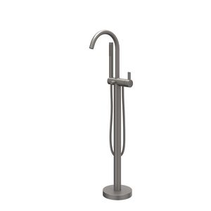 Badmengkraan afbouwdeel PACT vrijstaand draaibare uitloop slang 150cm geborsteld metal black PVD