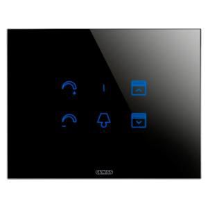 ICE TOUCH PLAAT-VAN GLAS-UITWISSELBARE SYMBOLEN-ZWART