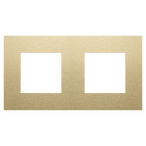 2-voudige afdekplaat hoh 71mm Pure alu gold brushed