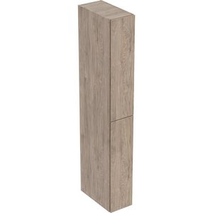 Hoge apothekerskast met twee uittreklades B24 H180 N.hickory