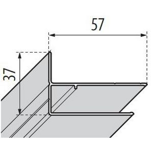 Muurprofiel h01 h2000 zwart P05BHCST2-H