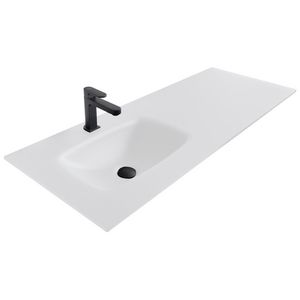 Wastafel 240 glas mat white 100.5x46cm 1x kom met kraangat (i.c.m. meubel)