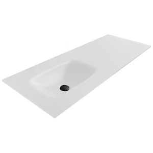 Wastafel 240 glas mat white 100.5x46cm 1x kom zonder kraangat (i.c.m. meubel)
