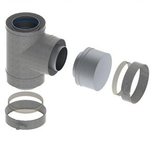 T-stuk alu-galva Ø150/100 L=270, voor inspectiedoelen