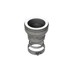Adapter RVS van d150/100 naar geisol.systeem d200/150/100