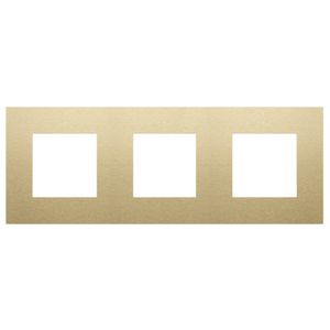 3-Voudige afdekplaat 71mm centerafst. Pure alu gold bru