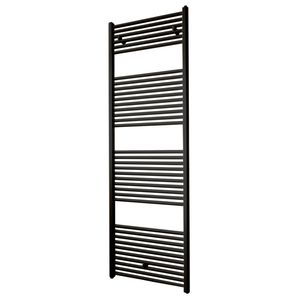 Handdoekradiator LISA RECHT (1807mm) 1800x600mm mat zwart 4x1/2" aansl. 971W