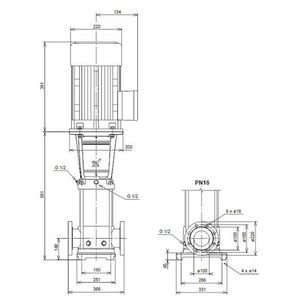 Centrifugaalpomp CRN64-1 A-F-G-V-HQQV 3x400D 50 Hz