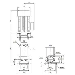 Centrifugaalpomp CRN64-2-2 A-F-G-V-HQQV 3x400D 50 Hz