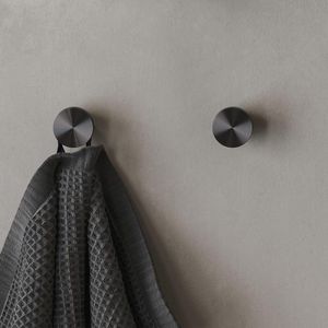 Handdoekhaak rond model klein metal black OPAL