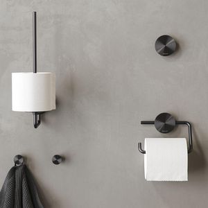 Closetrolhouder enkel zonder klep metal black OPAL