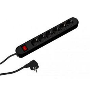 Smart 6x 230V RA + 1x schakelaar 5mmet RA stekker zwart