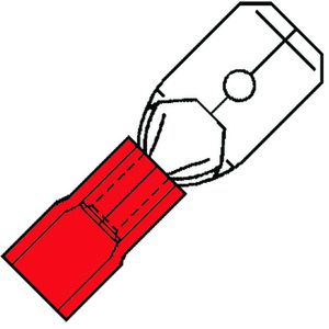 Kist a 100st. geisoleerde vlaksteker 2,8x0,8mm 0,5-1,5mm² Nylon