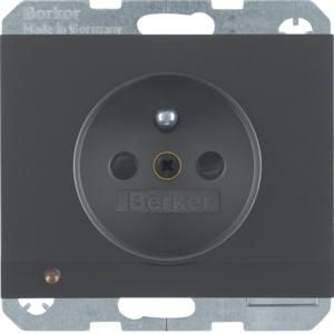 Wandcontactdoos penaarde led-orient. berker K.1/K.5 antraciet