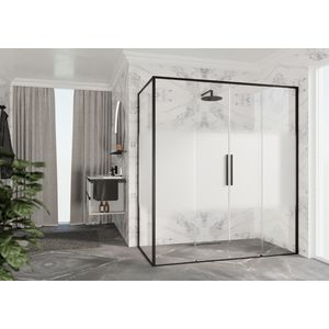 Schuifdeur RIGA 2A 1160-1190x2000mm Rose-1 motief profiel zwart