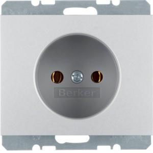 Wandcontactdoos 2P steek berker K.1/K.5 aluminium