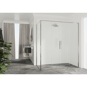 Schuifdeur RIGA 2A 1160-1190x2000mm helder glas profiel chroom