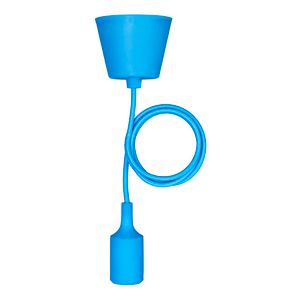 Pendel hanglamp Silicone E27 blauw L=1.5m.