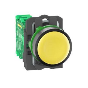 Draad- en batterijloze drukknop Kunststof Geel 22mmR