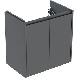 Onderkast voor wastafel met twee deuren: 59.7x60.6x36.7cm Breedte wastafel=65cm lava / gelakt zijdemat