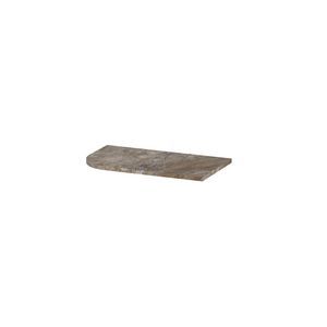 Topplaat keramische slab tbv fonteinonderkast links afgerond model 40cm earth glossy