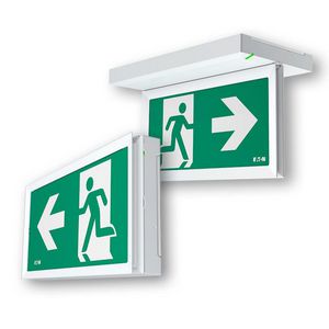 Noodverlichting decentraal AT vl.r.aand.enkel/dubbelzijdig incl.pictogram 20m