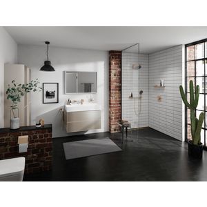 Hoge kast Sand Matt beige / front metallic sand beige 400/360 scharnieren links Xevolos E 54219790