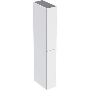Hoge apothekerskast met twee uittreklades B24 H180 Wit mat