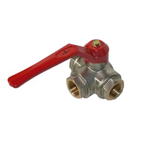Pro 3-weg kogel 3/4" T , red lever, 180gr. reversed rotation