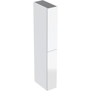 Hoge apothekerskast met twee uittreklades B24 H180 Wit glas