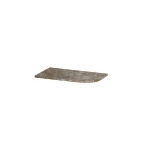 Topplaat keramische slab tbv fonteinonderkast rechts afgerond model 40cm earth glossy
