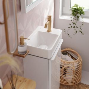 Tecturis S 1-hendel wastafelkraan 80 CoolStart met trekwaste Brushed Bronze