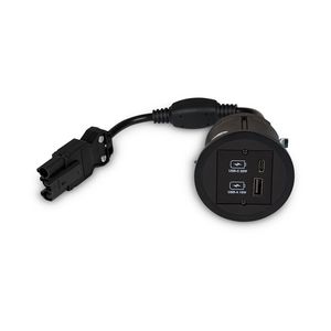 Pix 1x USB A/C chrgr 0,2m GST o.g. zwart en witte ring