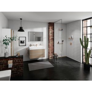 Hoge kast mat wit / front patterned bronze 400/360 scharnieren links Xevolos E 54218390