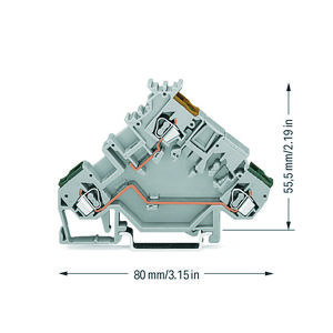 3-draads actuatorklem gekleurde invoer 2,5mm² 280-555 VVE=50