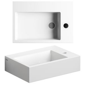 Flush 2 fontein 425x290mm wit met kraangat zonder plug