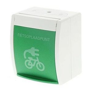 Wandcontactdoos ra kv fietsoplaadpunt grn