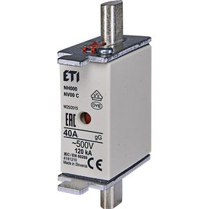 Zekering 500V 40A NH000 gG VVE=3