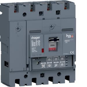 Vermogensautomaat h3+ P250 LSI 4P4D 250A 40kA boutaansl.