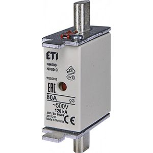 Zekering 500V 80A NH000 gG