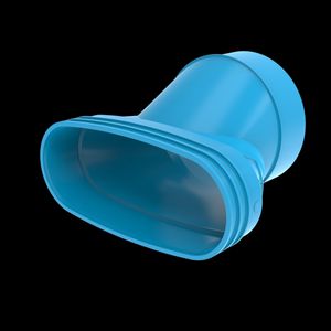 Verloop Excentrisch PVC luchtverdeelsysteem VENTIZA blauw (195x80mm)xØ125mm mof/spie