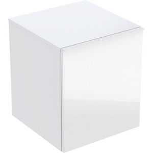 Zijkast Acanto met één lade één binnenlade B45 Wit glas