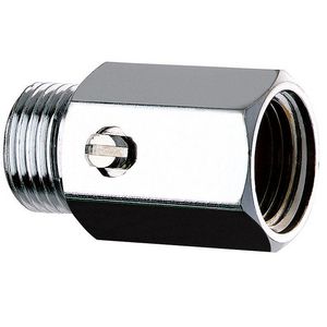 Aansluitstuk recht STOP vernikkeld MF1/2" L.35