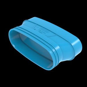 Verloop PVC luchtverdeelsysteem VENTIZA blauw (235x80mm)x(195x80mm) mof/spie