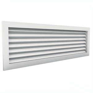 Doorvoerrooster alum. 400x300mm zichtdicht  met klemveren RAL9003 signaalwit