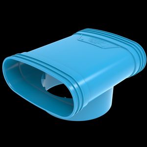 T-stuk lijm 90° PVC luchtverdeelsysteem VENTIZA blauw (195x80mm) x Ø160mm x (195x80mm) 3x mof